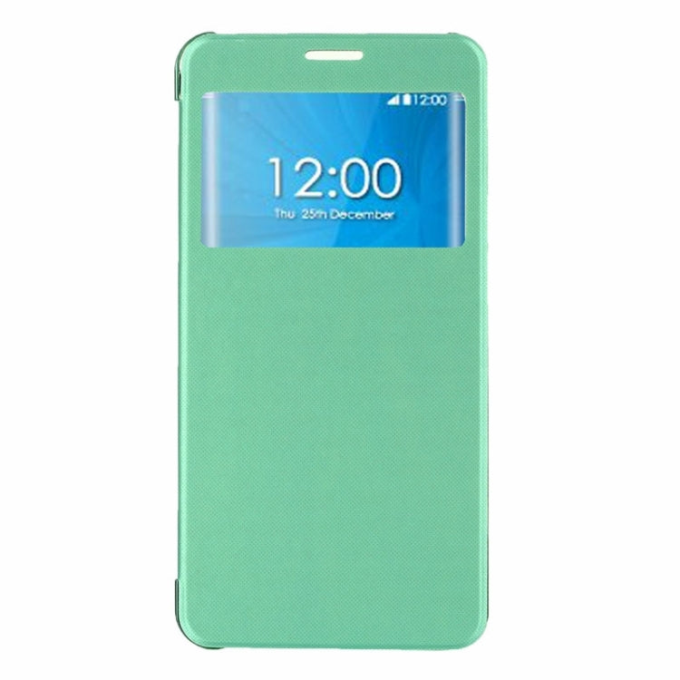 Brushed Texture Horizontal Flip PU Leather + Transparent Plastic Protective Case with Call Display ID for Galaxy Note 5
