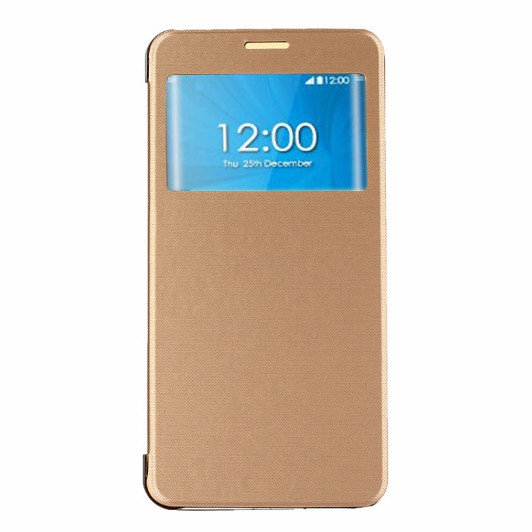 Brushed Texture Horizontal Flip PU Leather + Transparent Plastic Protective Case with Call Display ID for Galaxy Note 5
