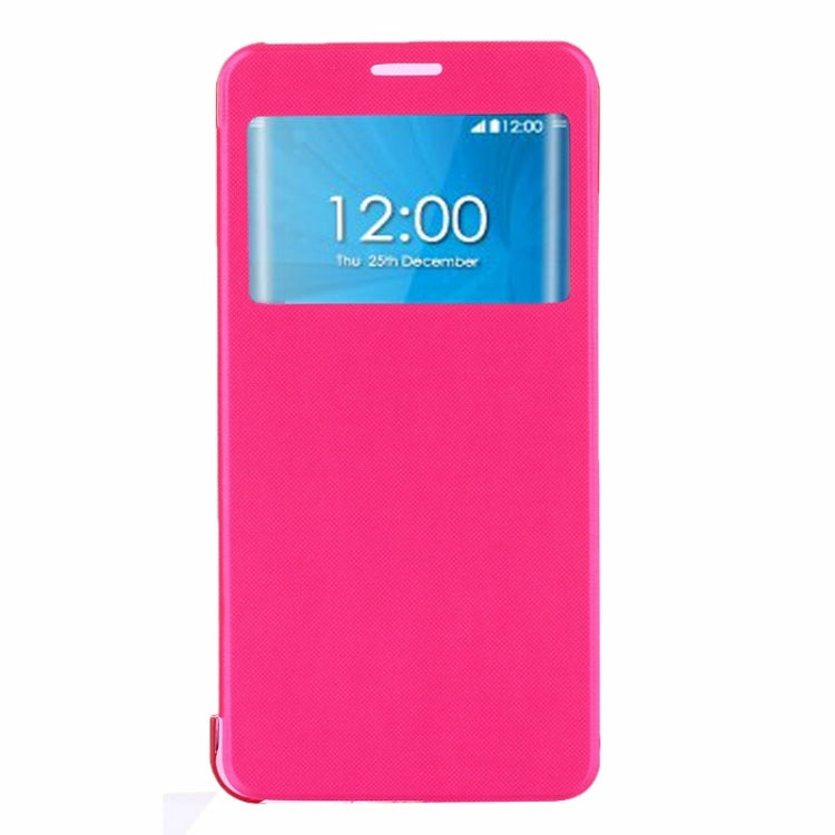 Brushed Texture Horizontal Flip PU Leather + Transparent Plastic Protective Case with Call Display ID for Galaxy Note 5