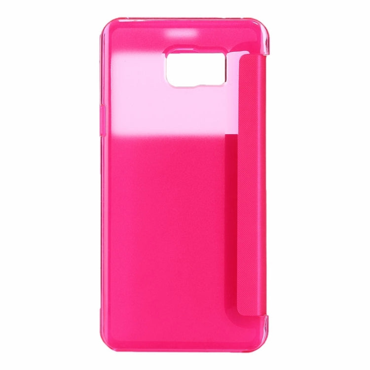 Brushed Texture Horizontal Flip PU Leather + Transparent Plastic Protective Case with Call Display ID for Galaxy Note 5