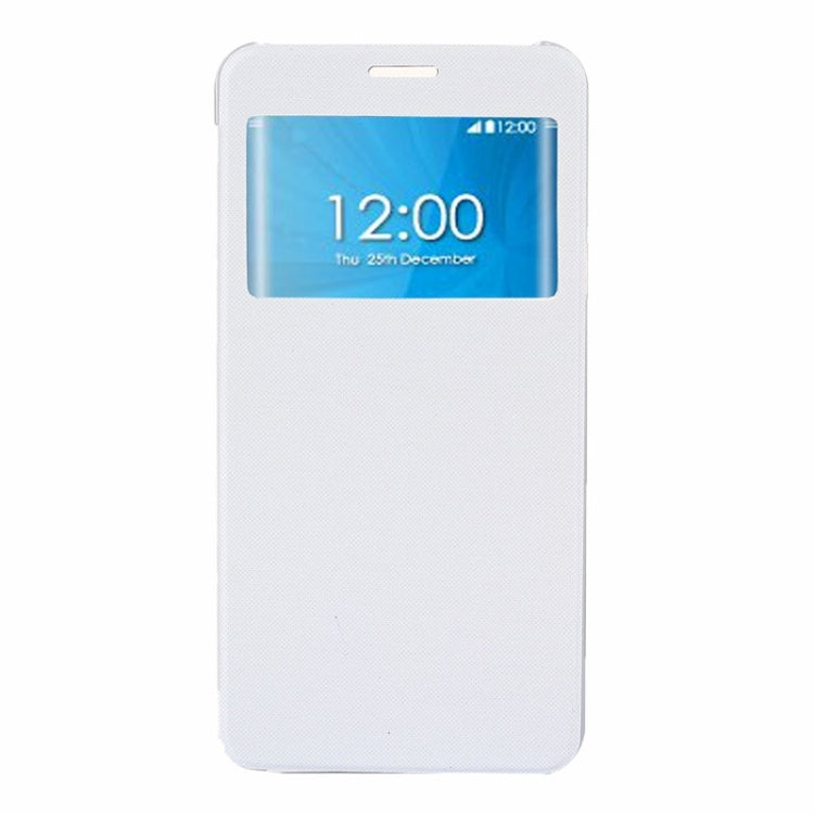 Brushed Texture Horizontal Flip PU Leather + Transparent Plastic Protective Case with Call Display ID for Galaxy Note 5