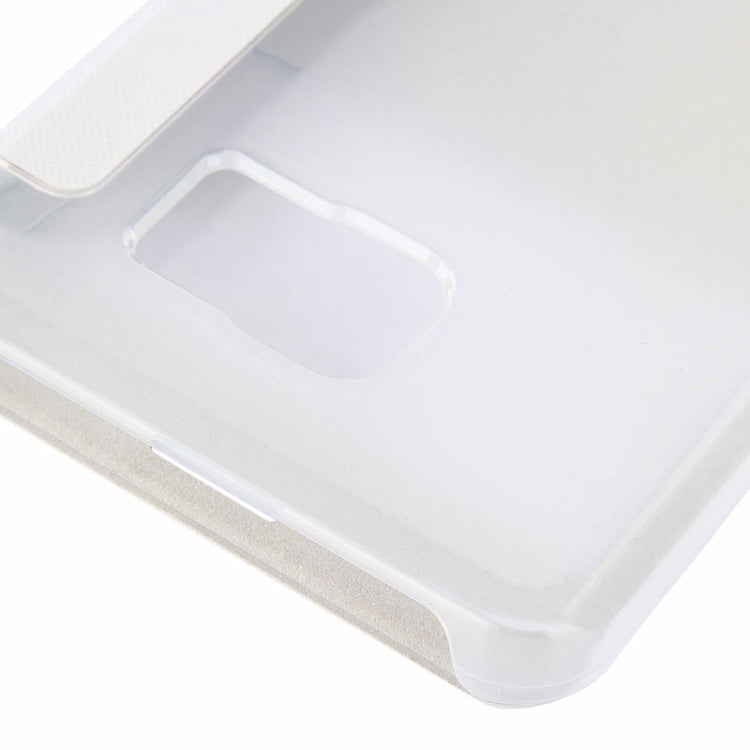 Brushed Texture Horizontal Flip PU Leather + Transparent Plastic Protective Case with Call Display ID for Galaxy Note 5