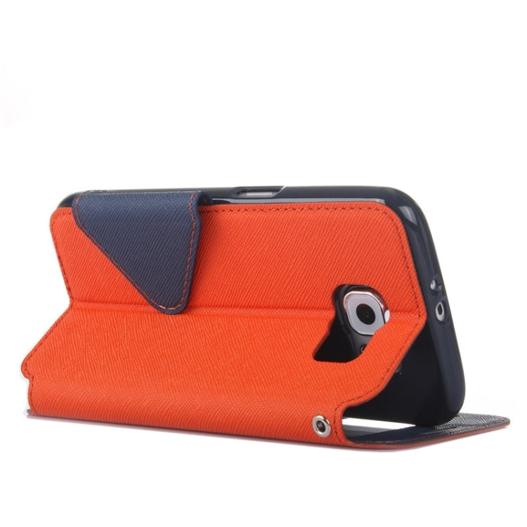 For Galaxy S6 / G920 Roar Cross Texture Flip Leather Case with Holder & Card Slot & Caller ID Window