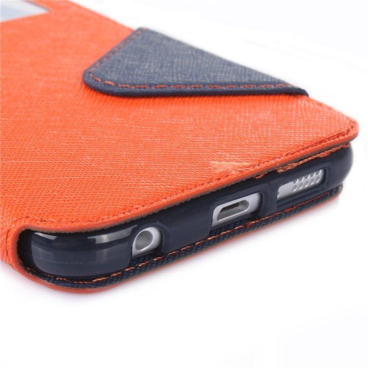 For Galaxy S6 / G920 Roar Cross Texture Flip Leather Case with Holder & Card Slot & Caller ID Window