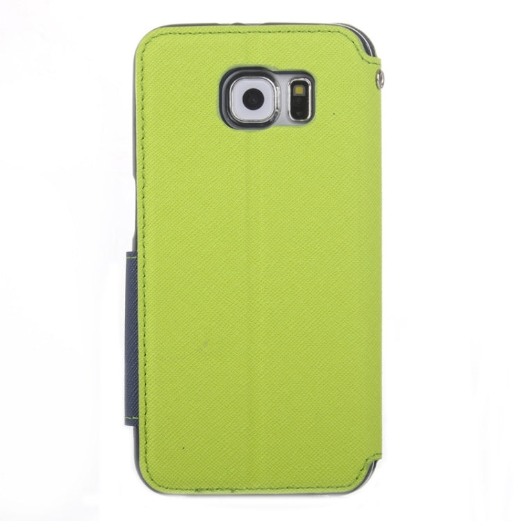 For Galaxy S6 / G920 Roar Cross Texture Flip Leather Case with Holder & Card Slot & Caller ID Window