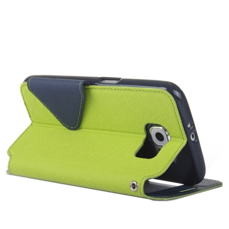 For Galaxy S6 / G920 Roar Cross Texture Flip Leather Case with Holder & Card Slot & Caller ID Window