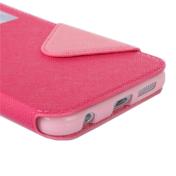 For Galaxy S6 / G920 Roar Cross Texture Flip Leather Case with Holder & Card Slot & Caller ID Window
