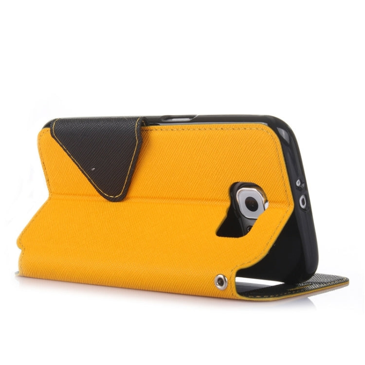For Galaxy S6 / G920 Roar Cross Texture Flip Leather Case with Holder & Card Slot & Caller ID Window
