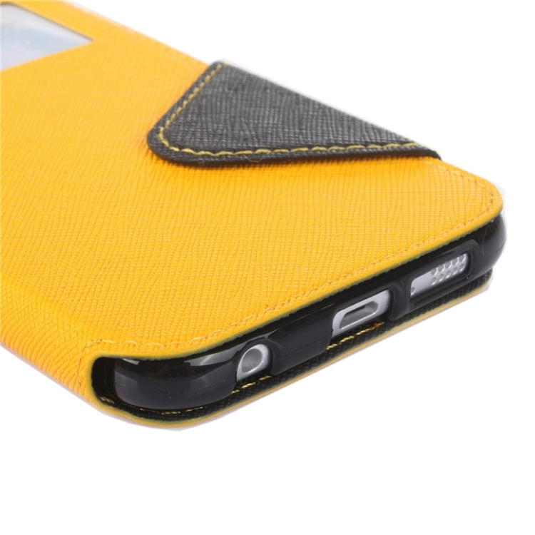 For Galaxy S6 / G920 Roar Cross Texture Flip Leather Case with Holder & Card Slot & Caller ID Window