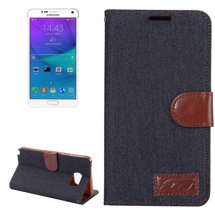 Denim Leather Case with Holder & Card Slots for Galaxy Note 5 / N920