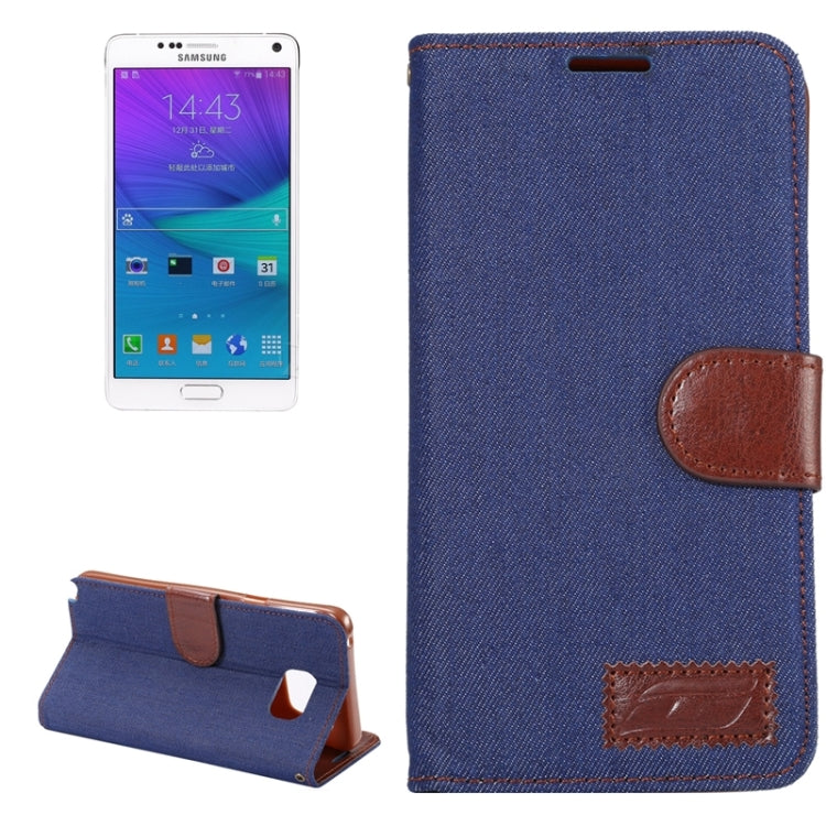 Denim Leather Case with Holder & Card Slots for Galaxy Note 5 / N920