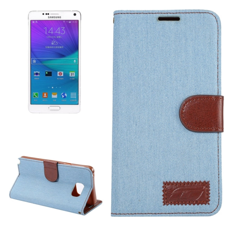 Denim Leather Case with Holder & Card Slots for Galaxy Note 5 / N920