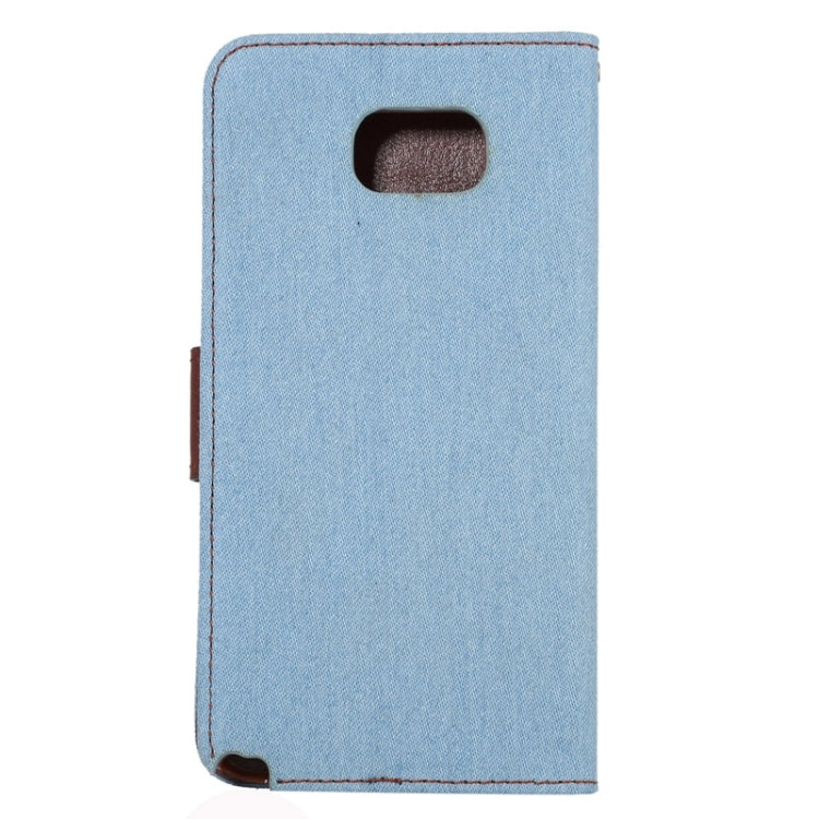 Denim Leather Case with Holder & Card Slots for Galaxy Note 5 / N920