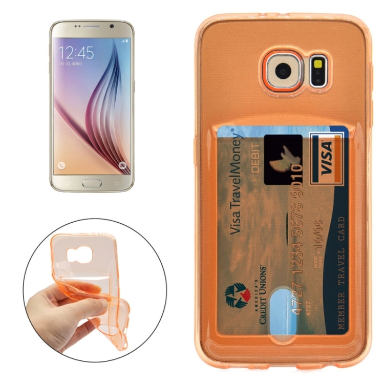 For Galaxy S6 / G920 Ultrathin TPU Case with Card Slot
