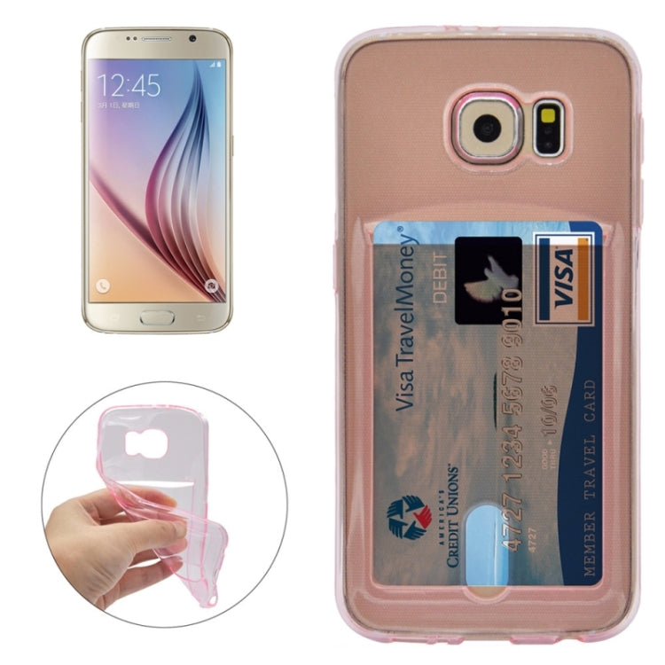 For Galaxy S6 / G920 Ultrathin TPU Case with Card Slot