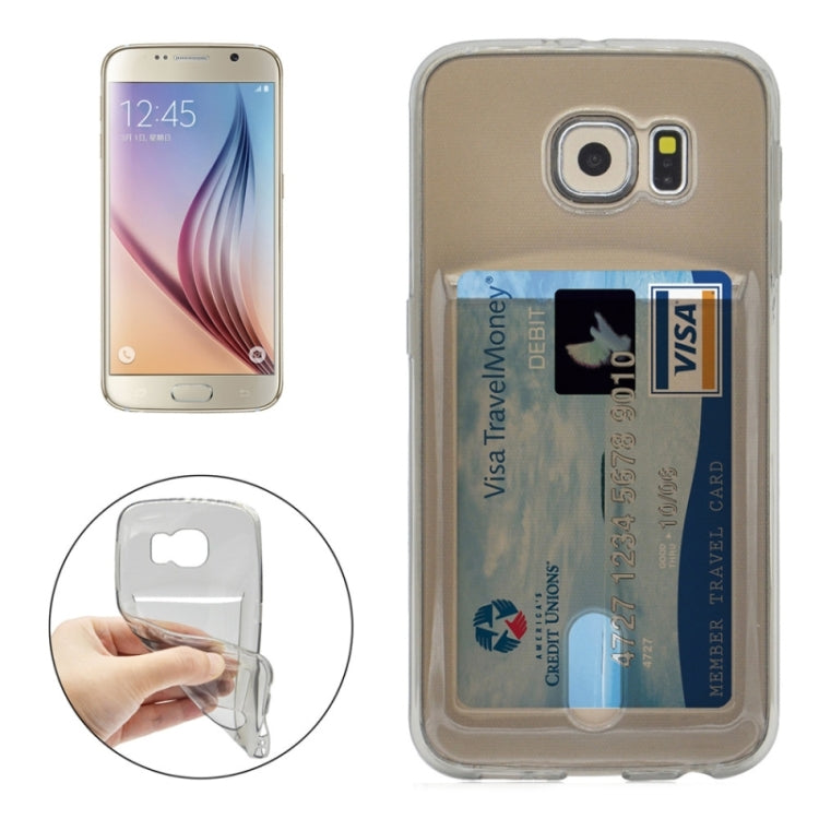 For Galaxy S6 / G920 Ultrathin TPU Case with Card Slot