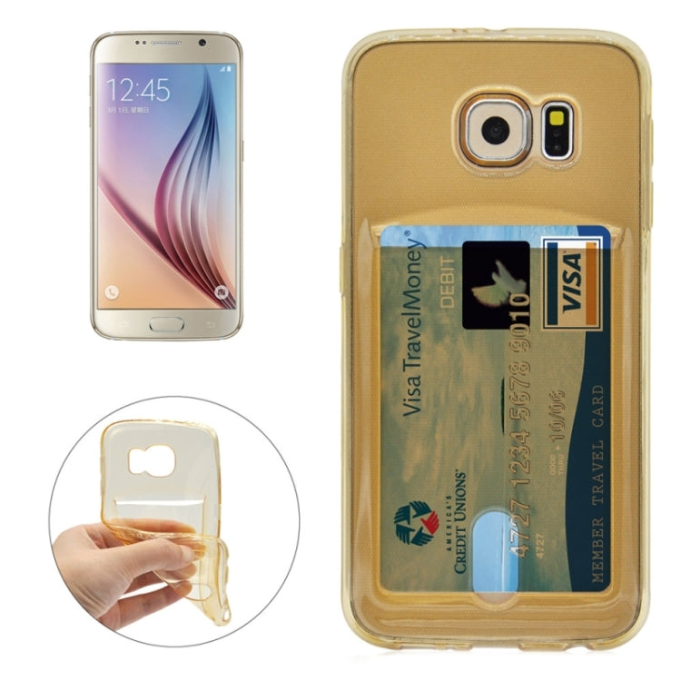 For Galaxy S6 / G920 Ultrathin TPU Case with Card Slot