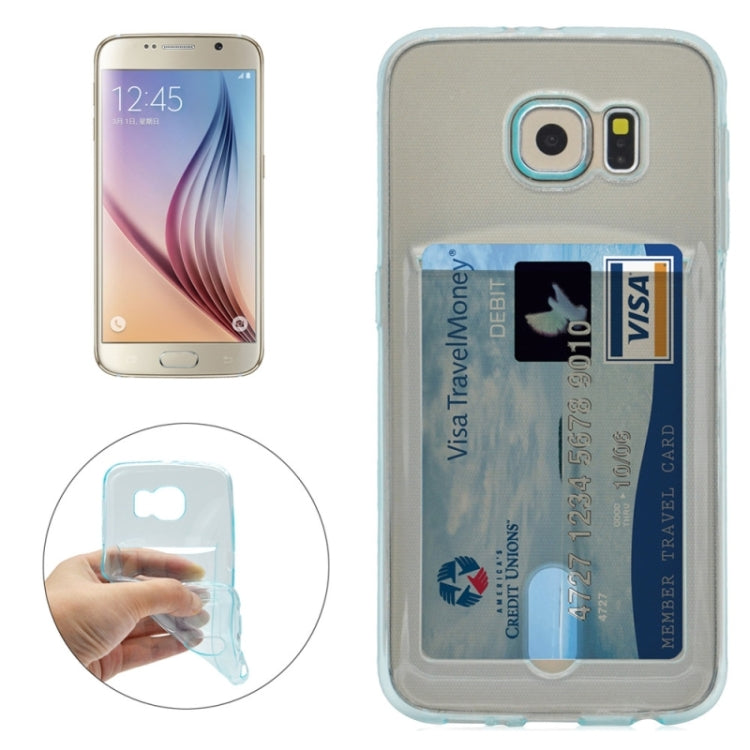 For Galaxy S6 / G920 Ultrathin TPU Case with Card Slot