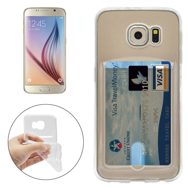 For Galaxy S6 / G920 Ultrathin TPU Case with Card Slot