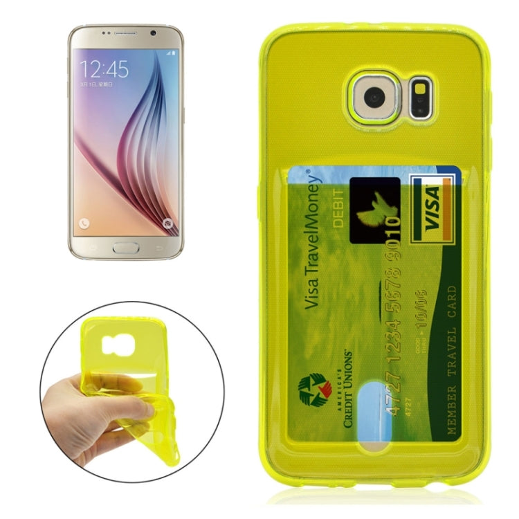 For Galaxy S6 / G920 Ultrathin TPU Case with Card Slot