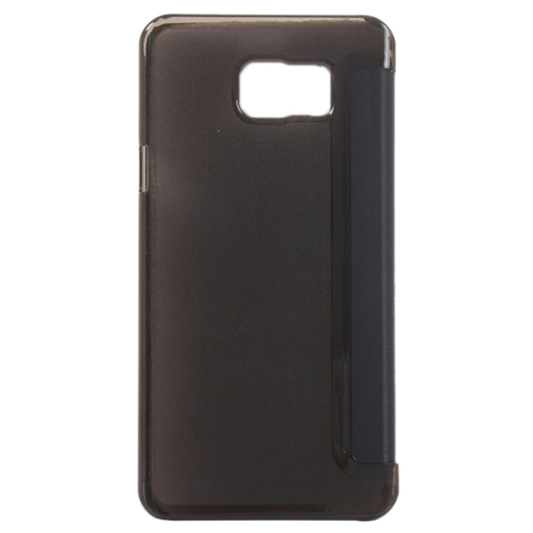 Brushed Texture Horizontal Flip Leather Case with Caller ID Display Window for Galaxy Note 5