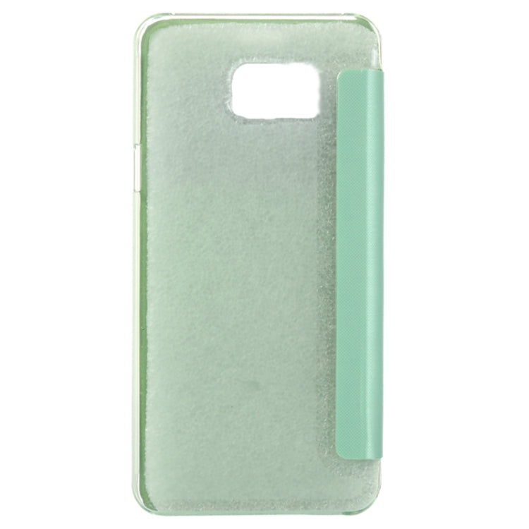 Brushed Texture Horizontal Flip Leather Case with Caller ID Display Window for Galaxy Note 5