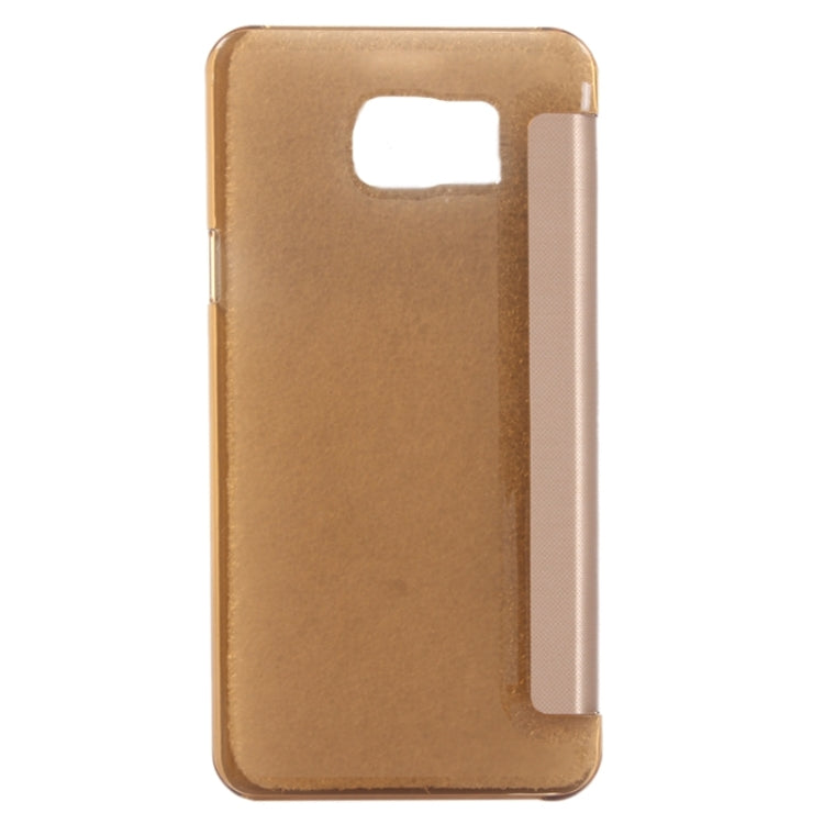 Brushed Texture Horizontal Flip Leather Case with Caller ID Display Window for Galaxy Note 5