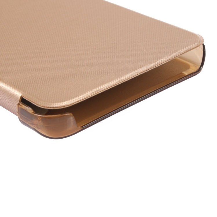 Brushed Texture Horizontal Flip Leather Case with Caller ID Display Window for Galaxy Note 5