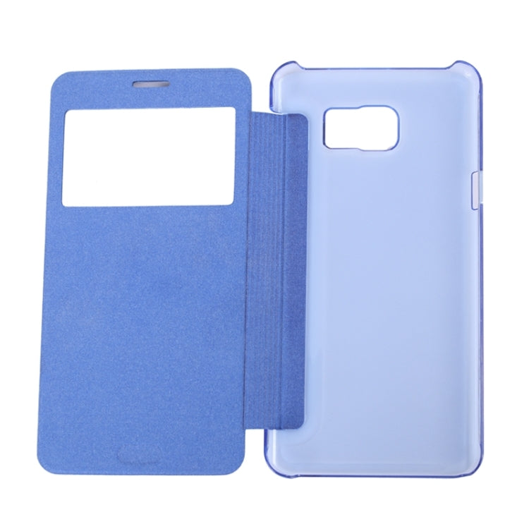 Brushed Texture Horizontal Flip Leather Case with Caller ID Display Window for Galaxy Note 5