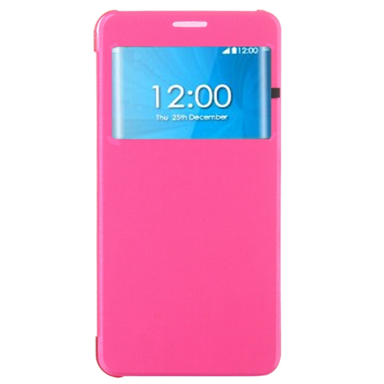 Brushed Texture Horizontal Flip Leather Case with Caller ID Display Window for Galaxy Note 5