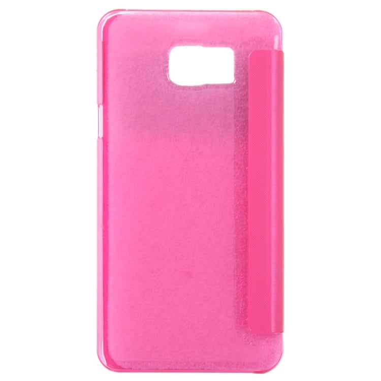Brushed Texture Horizontal Flip Leather Case with Caller ID Display Window for Galaxy Note 5