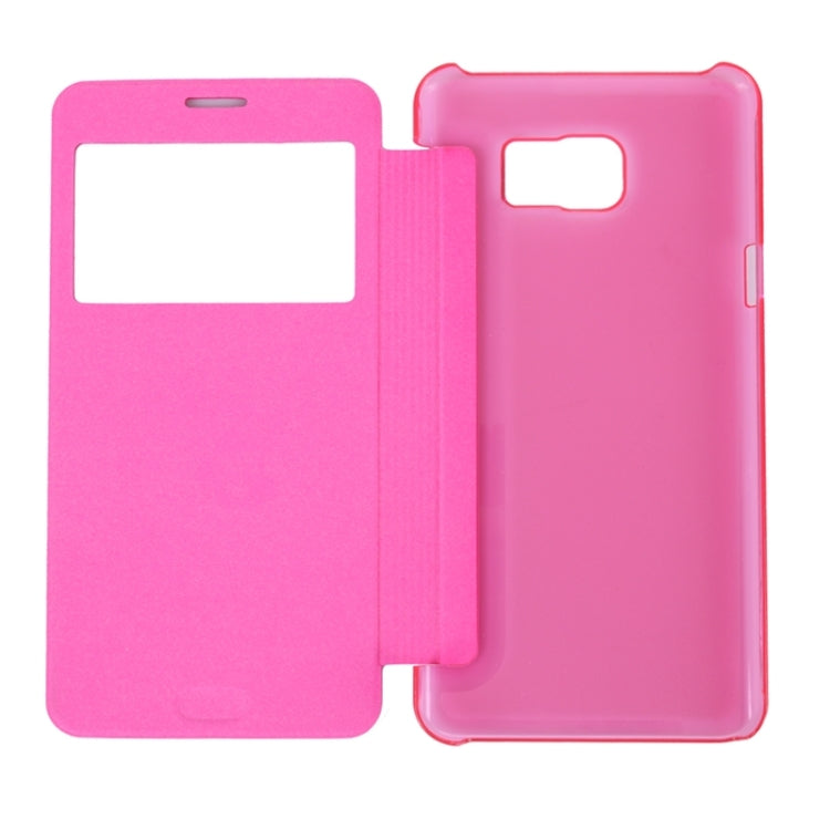 Brushed Texture Horizontal Flip Leather Case with Caller ID Display Window for Galaxy Note 5