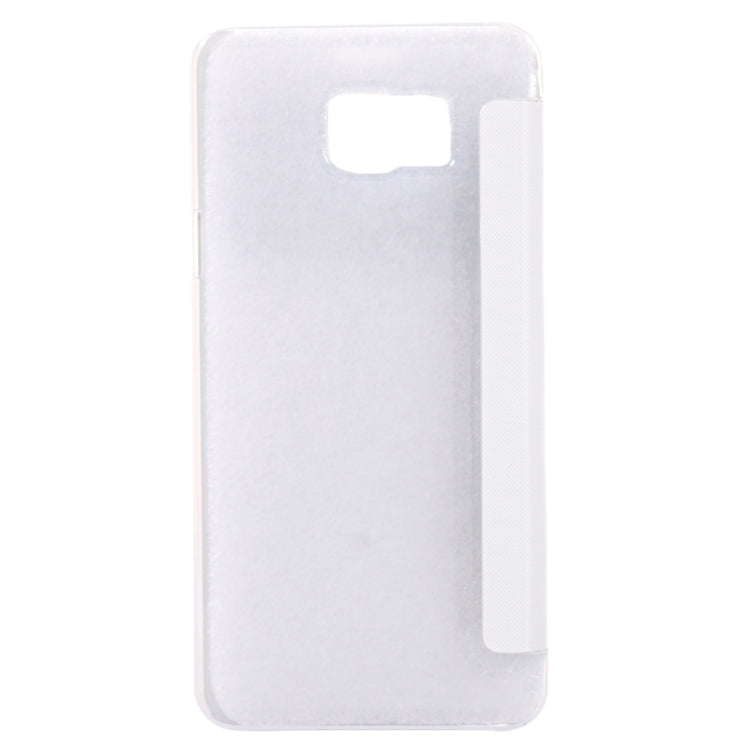 Brushed Texture Horizontal Flip Leather Case with Caller ID Display Window for Galaxy Note 5