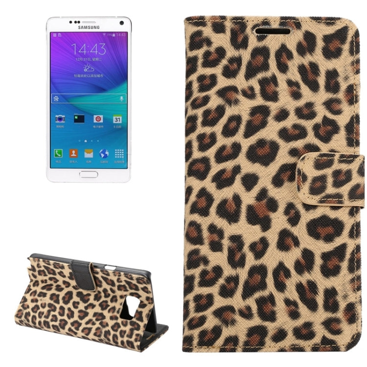 Leopard Pattern Flip Leather Case with Holder & Card Slots for Galaxy Note 5 / N920(Yellow)