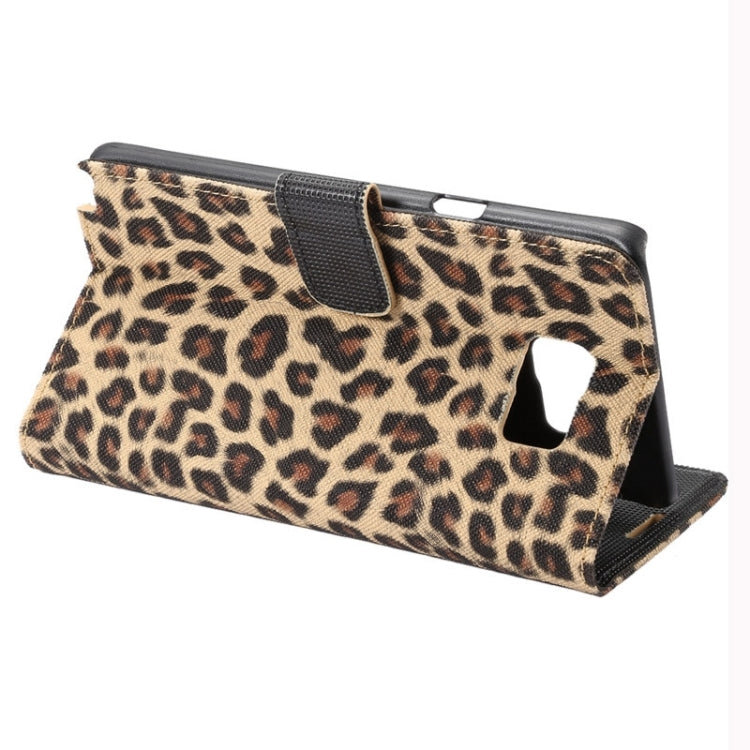 Leopard Pattern Flip Leather Case with Holder & Card Slots for Galaxy Note 5 / N920(Yellow)