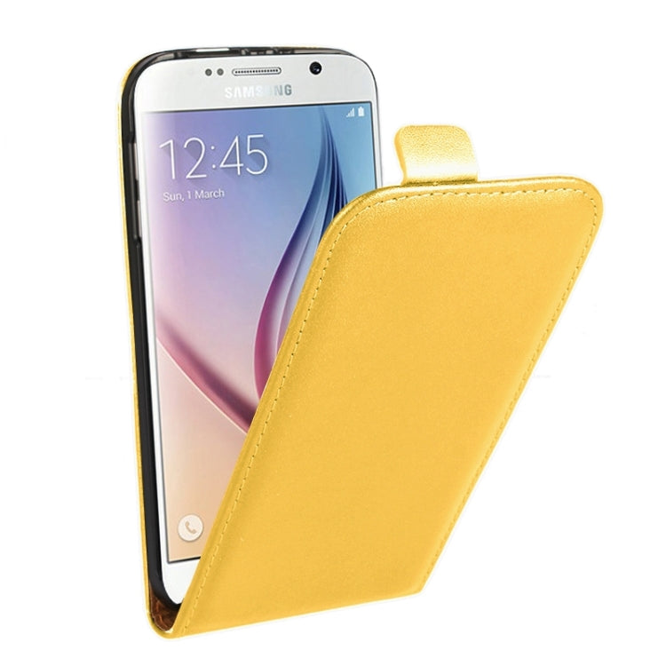For Galaxy S6 Vertical Flip Genuine Split Leather Case