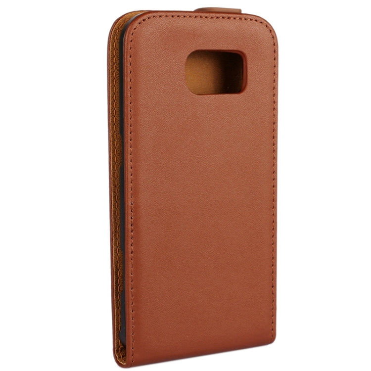 For Galaxy S6 Vertical Flip Genuine Split Leather Case
