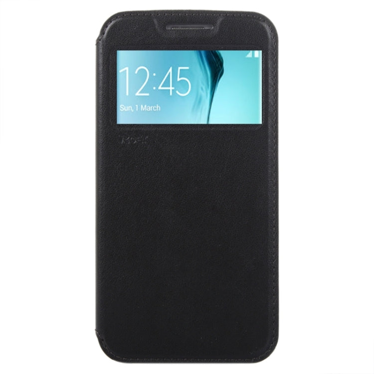 For Galaxy S6 / G920 Crazy Horse Texture Leather Case with Holder & Card Slot & Caller ID Display Window