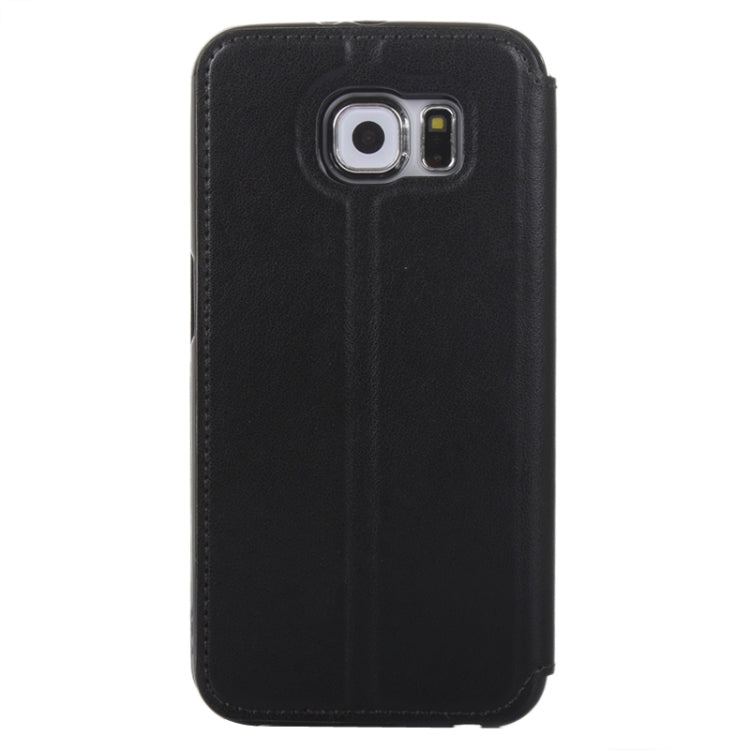 For Galaxy S6 / G920 Crazy Horse Texture Leather Case with Holder & Card Slot & Caller ID Display Window