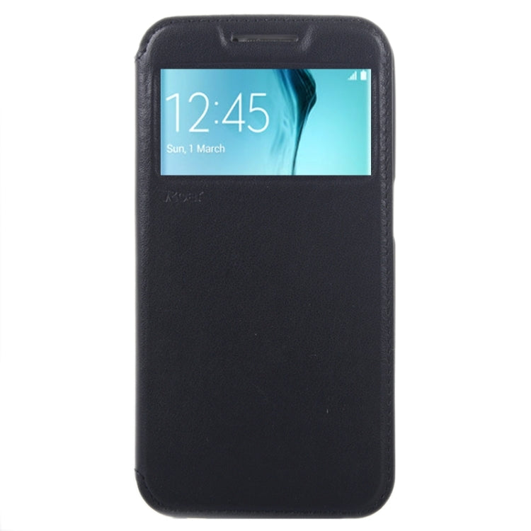 For Galaxy S6 / G920 Crazy Horse Texture Leather Case with Holder & Card Slot & Caller ID Display Window