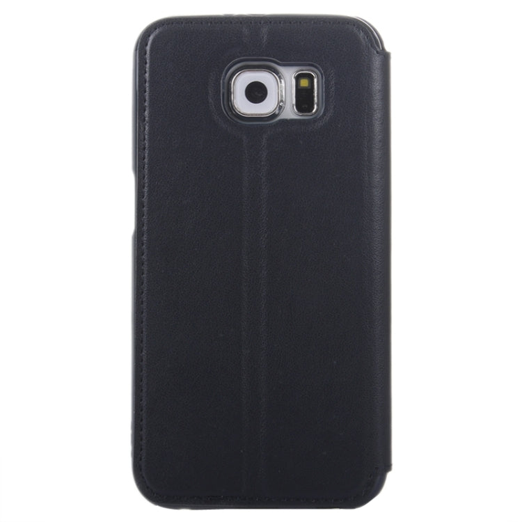 For Galaxy S6 / G920 Crazy Horse Texture Leather Case with Holder & Card Slot & Caller ID Display Window