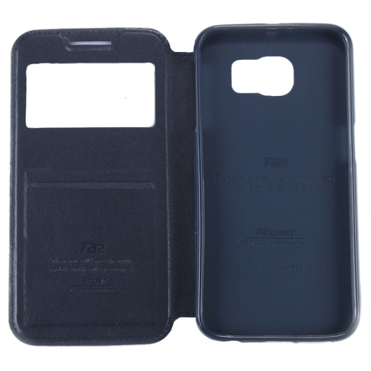 For Galaxy S6 / G920 Crazy Horse Texture Leather Case with Holder & Card Slot & Caller ID Display Window