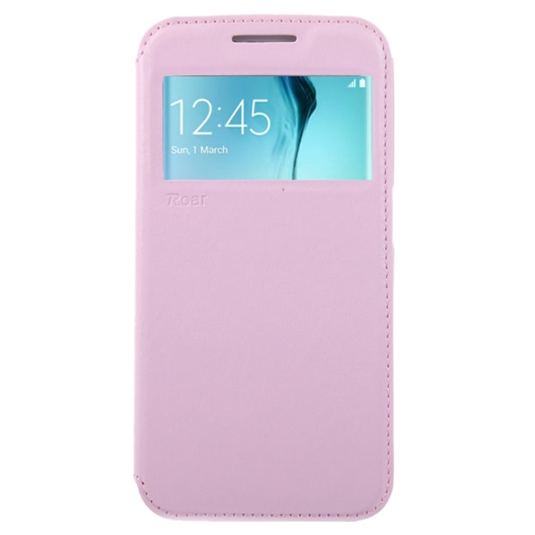 For Galaxy S6 / G920 Crazy Horse Texture Leather Case with Holder & Card Slot & Caller ID Display Window