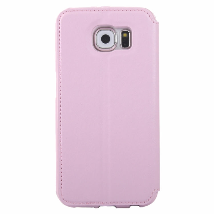 For Galaxy S6 / G920 Crazy Horse Texture Leather Case with Holder & Card Slot & Caller ID Display Window