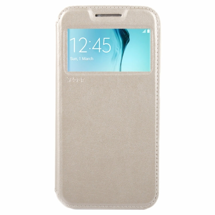 For Galaxy S6 / G920 Crazy Horse Texture Leather Case with Holder & Card Slot & Caller ID Display Window