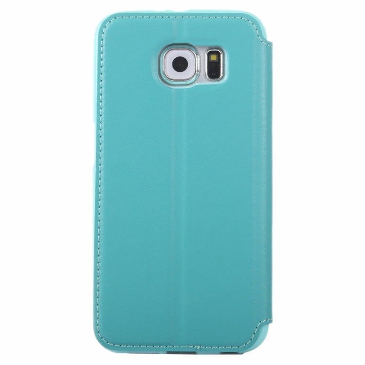 For Galaxy S6 / G920 Crazy Horse Texture Leather Case with Holder & Card Slot & Caller ID Display Window