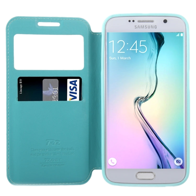 For Galaxy S6 / G920 Crazy Horse Texture Leather Case with Holder & Card Slot & Caller ID Display Window