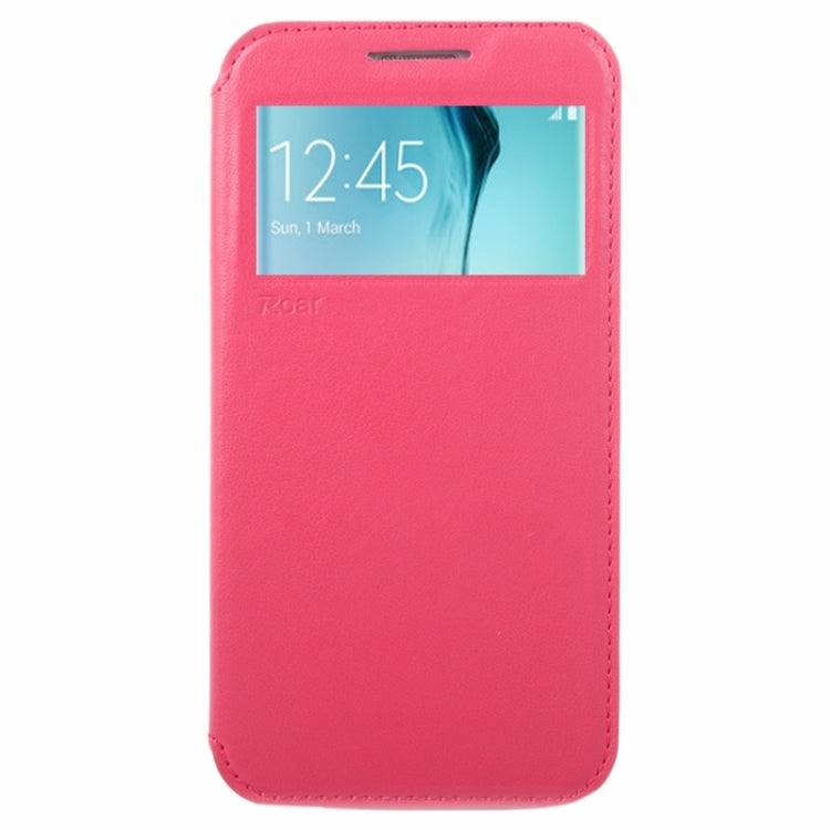 For Galaxy S6 / G920 Crazy Horse Texture Leather Case with Holder & Card Slot & Caller ID Display Window