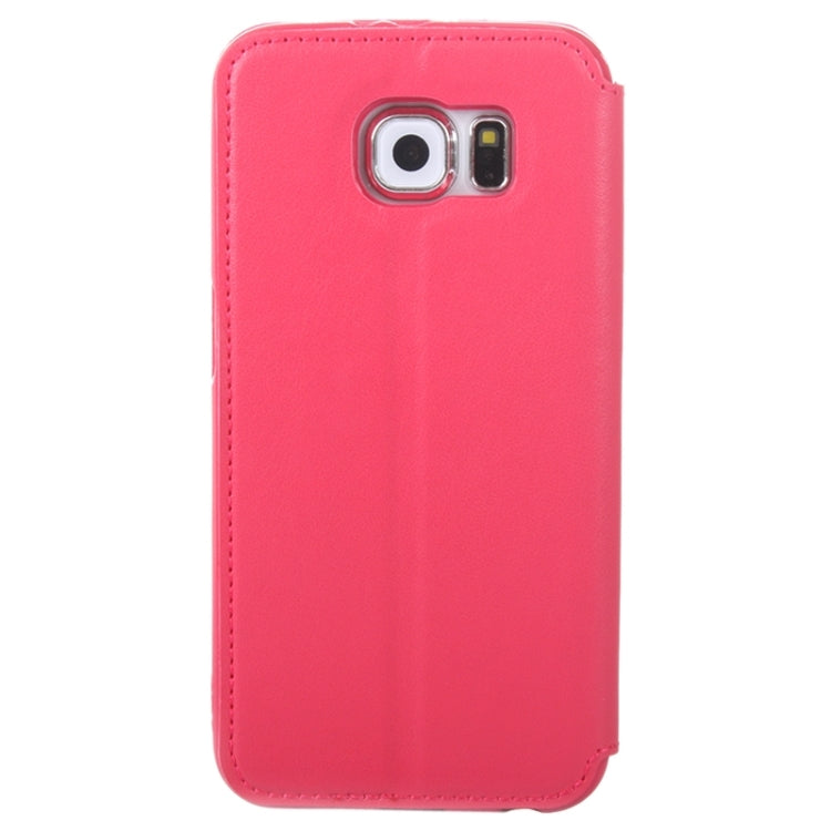 For Galaxy S6 / G920 Crazy Horse Texture Leather Case with Holder & Card Slot & Caller ID Display Window