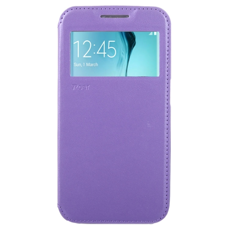 For Galaxy S6 / G920 Crazy Horse Texture Leather Case with Holder & Card Slot & Caller ID Display Window